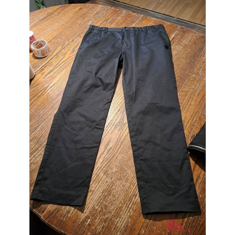 New H&M Men’s 36 Slim Fit Black Cropped Chino Pants Trousers Elastic Waist NWT